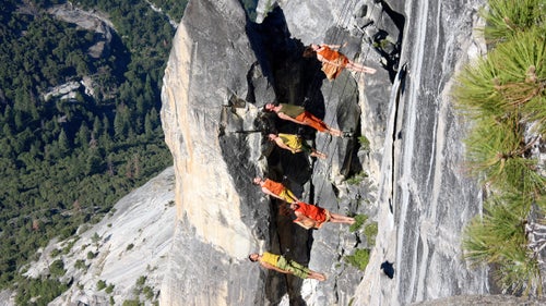 The performances on Mount Watkins were crafted back in Bandaloop鈥檚 studio in Oakland, California, but as always, they have to adapt the choreography to the specific location. Here, the dancers contend with jagged surfaces, crumbling rock, and exposure to the blaring sun.