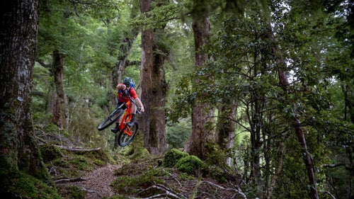 Hopkins enjoys with a little style on the downhill.