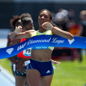 Ajee Wilson wins the women's 800m during the IAAF Diamond League Adidas Grand Prix 2015.
