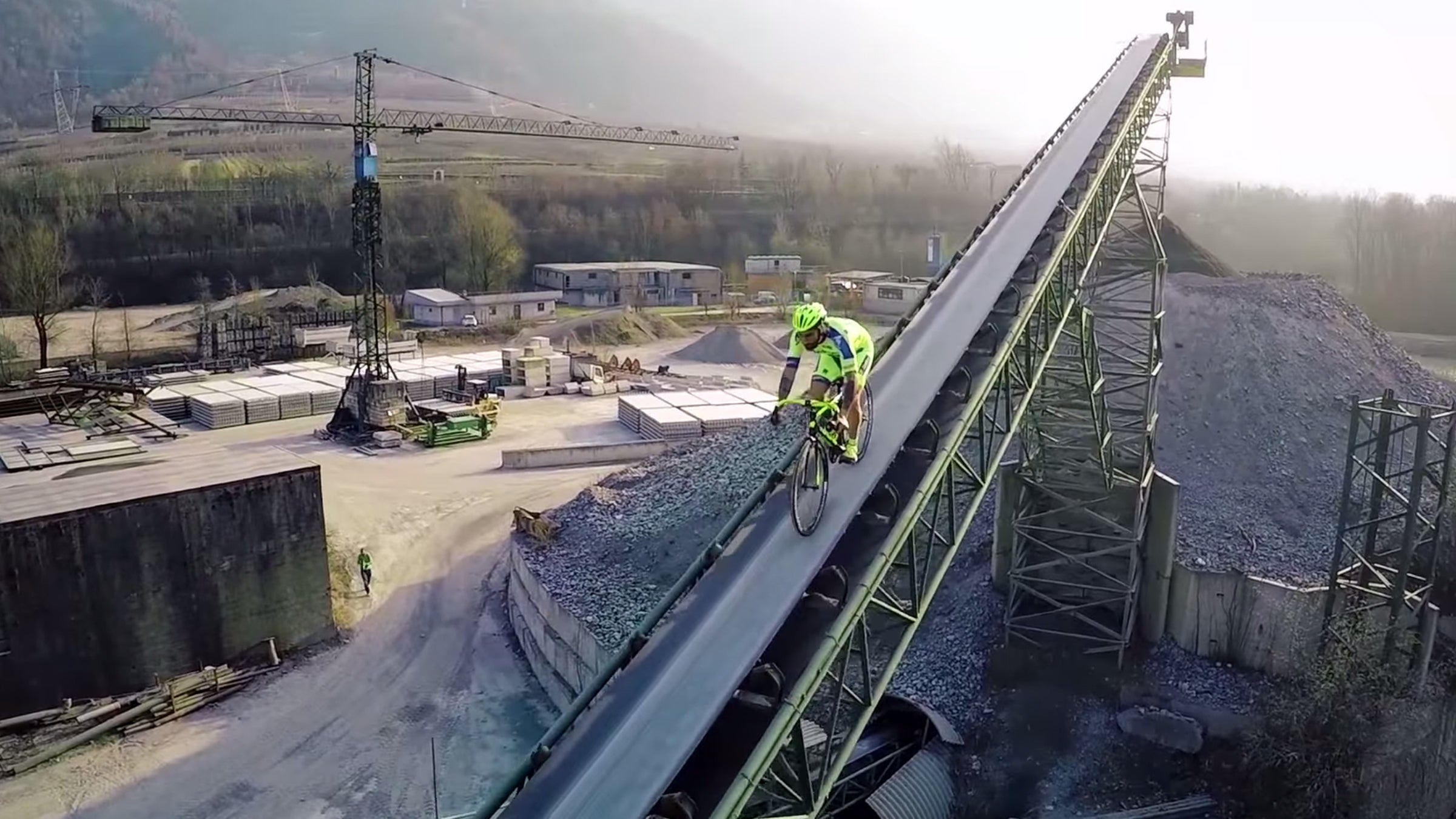 Pro cyclist Vittorio Brumotti performed tricks on a road bike in Laguna Beach, California.