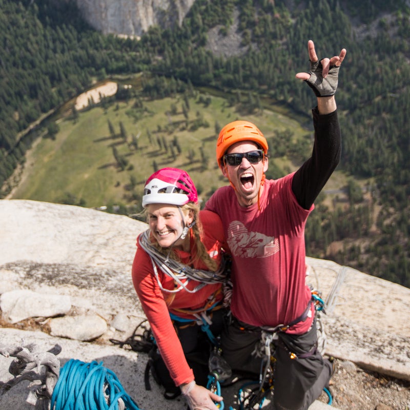 Summit! Adrian and I on top of El Capitan.  Completely wrecked but happy and excited to be off the wall.