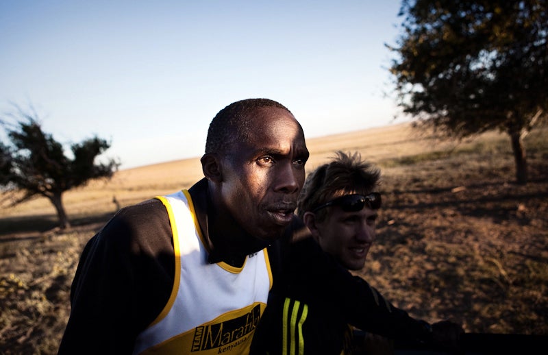 Andrew Musuva (left) led the chase since he was the only runner who had ever persistence hunted.