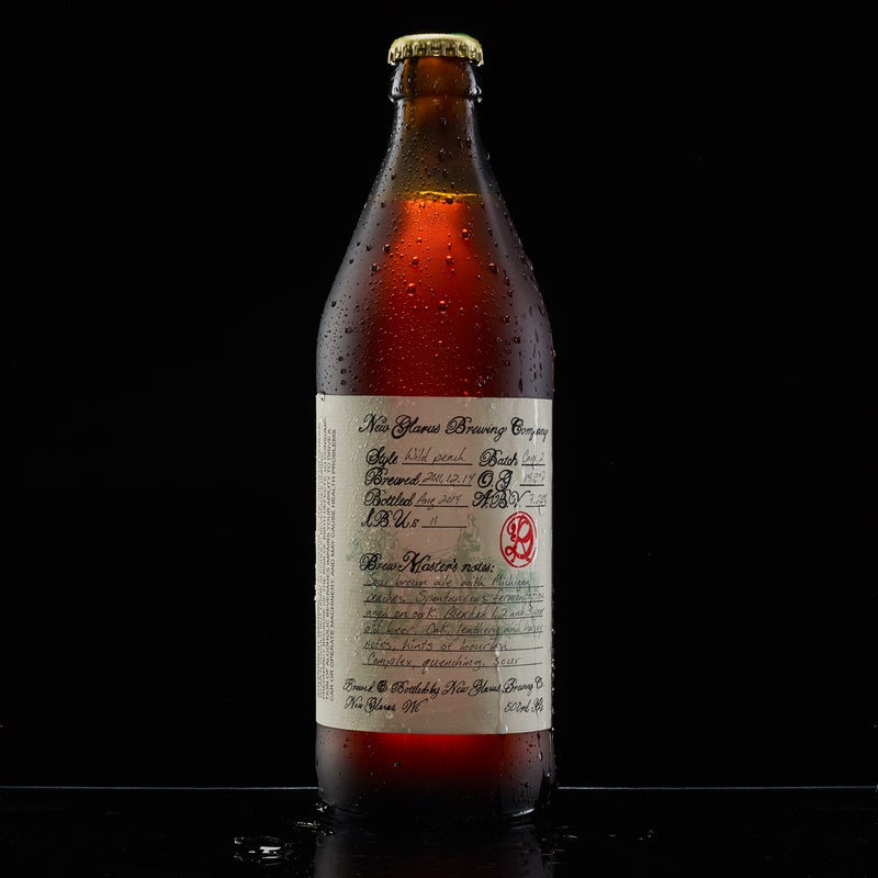 New Glarus Brewing, New Glarus, Wisconsin To make this appealing, sour brown ale, New Glarus adds Michigan peaches to spontaneously fermented beer that has aged one, two, even three years in oak. The result: a ripe peachy, tart, funky miracle.