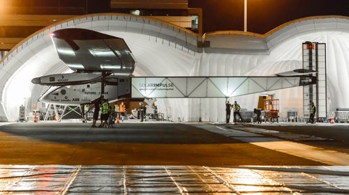 The Solar Impulse plane in Nagoya, Japan.