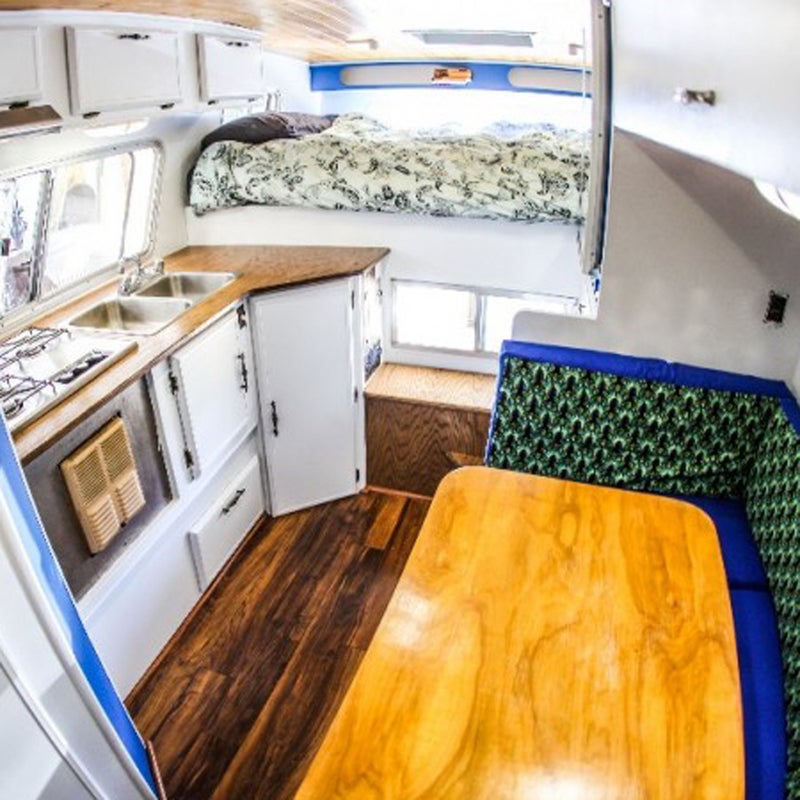 Athlete and photographer Andrew Muse, 26, spent his lifesavings remodeling a 1976 Dynacruiser camper and outfitting it on a 2008 Nissan. His plan: to embark on the adventure of a lifetime in the 100-square-foot adventure vehicle.

The camper only cost $500, but it needed some work before hitting the road. Four months, 360 hours, and $4,000 later, here are the DIY upgrades he made.