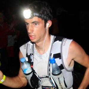 Kilian Jornet at the Colorado place (upside Saint Denis) at the end of Grand Raid 2010.