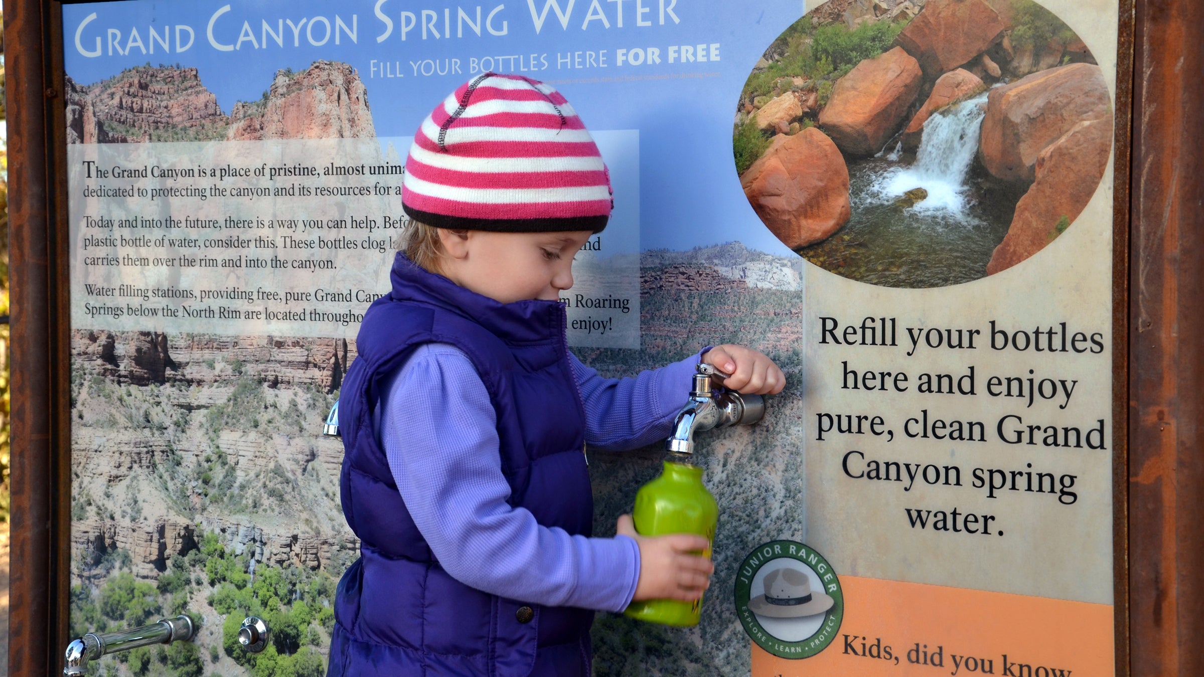 In 2011, Park Service Director John Jarvis requested a large reduction in sales of disposable plastic water bottles.