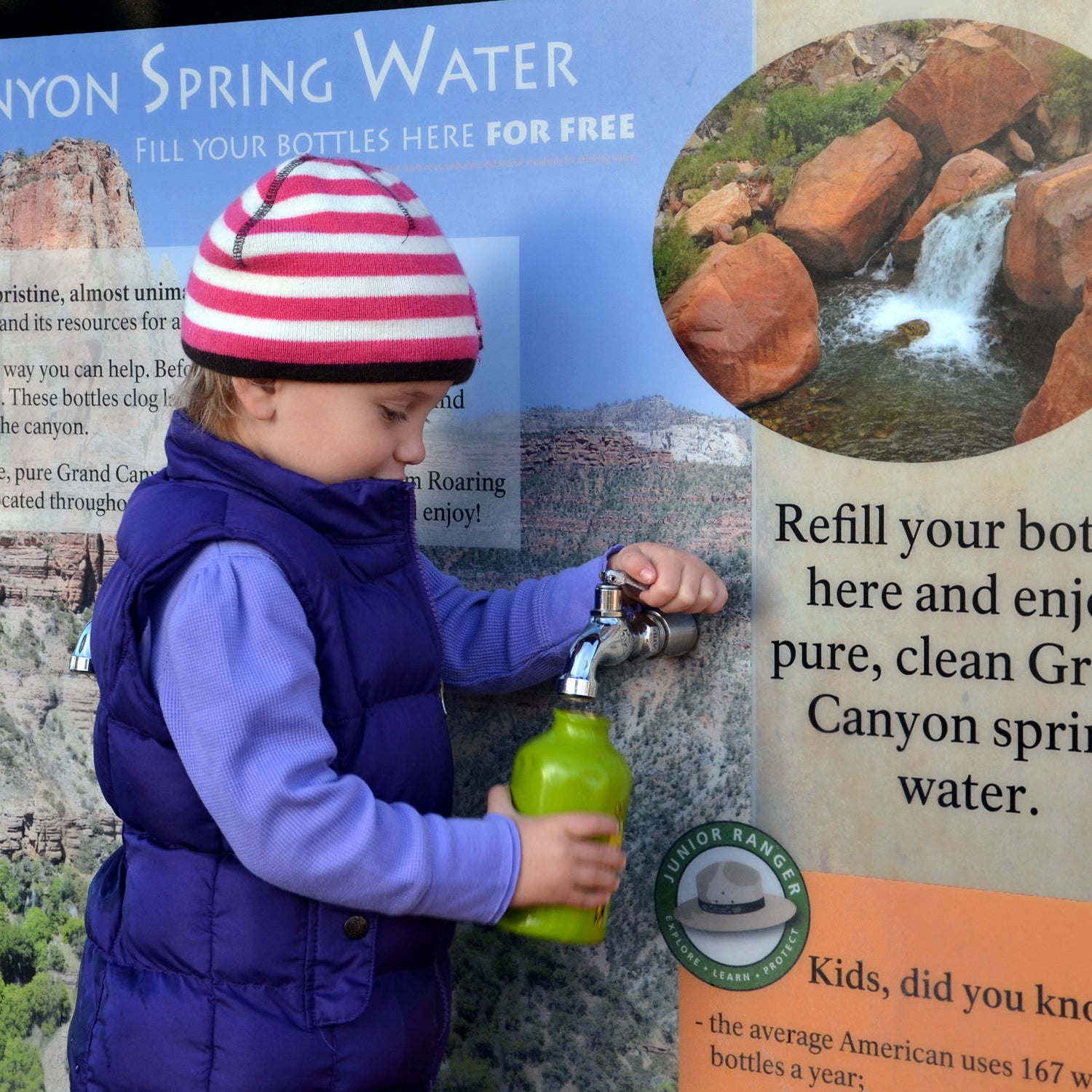 In 2011, Park Service Director John Jarvis requested a large reduction in sales of disposable plastic water bottles.