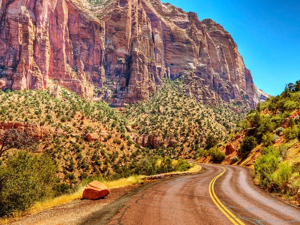 The man and his friends were on a challenging descent in Zion National Park.