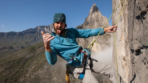 Just behind me is El Toro, the tallest peak of the Potrero range. Right away, Hudnut and I decided that El Toro would be the ultimate highline, but bad weather and a difficult approach meant we had to wait several weeks to give it a shot.