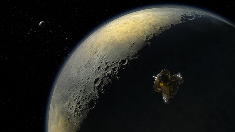 Concept art for the New Horizons flyby.