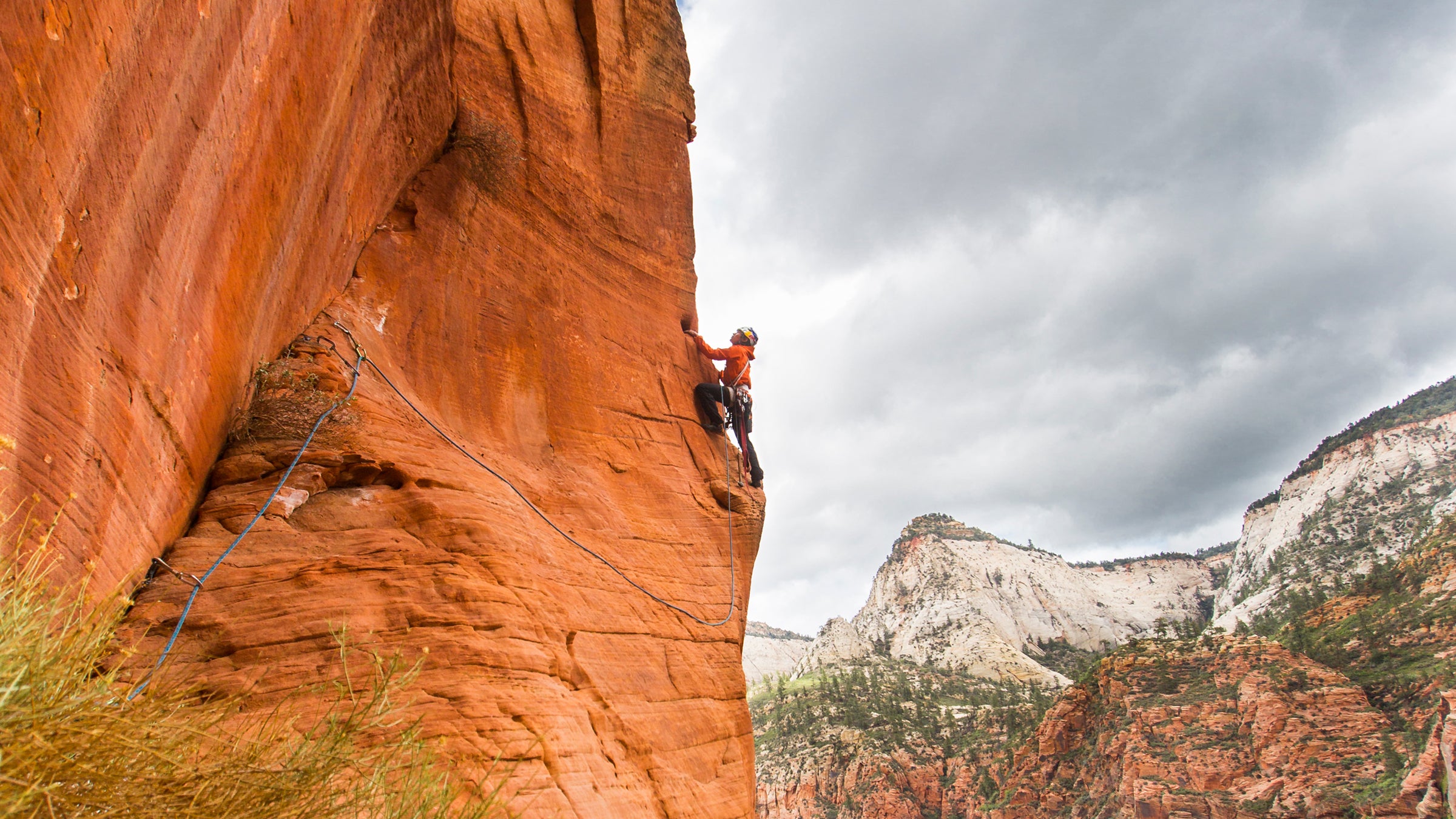 David Lama climbing at Zion National Park on May 15, 2015.