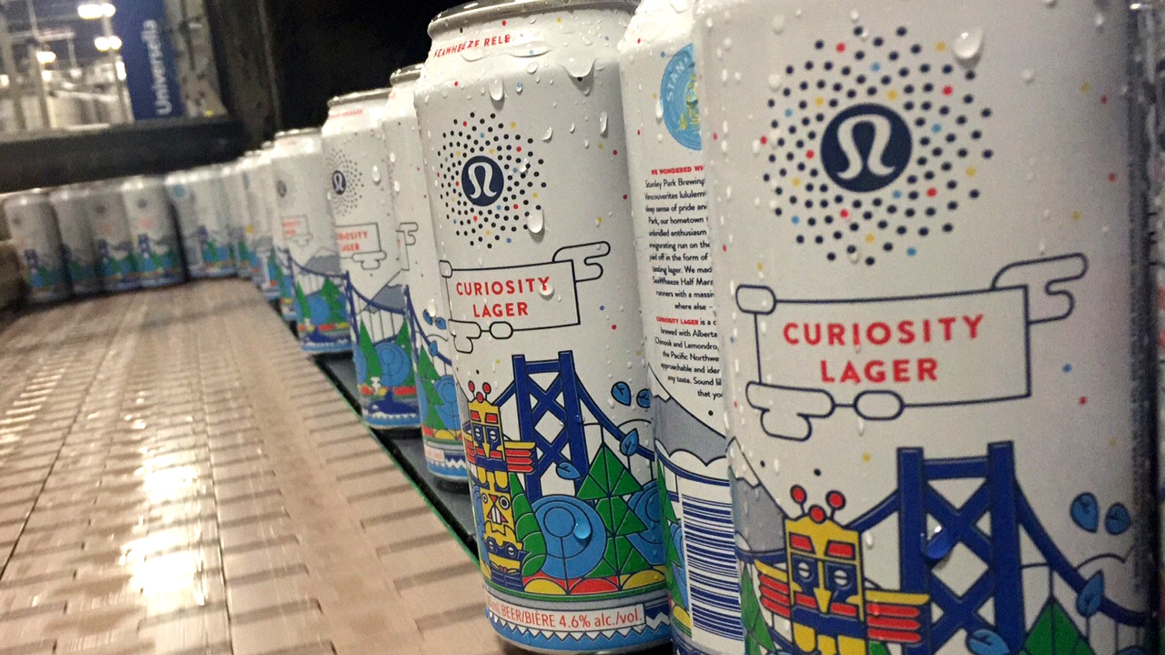 Lululemon's Curiosity Lager is a session beer with Chinook and lemon drop hops.