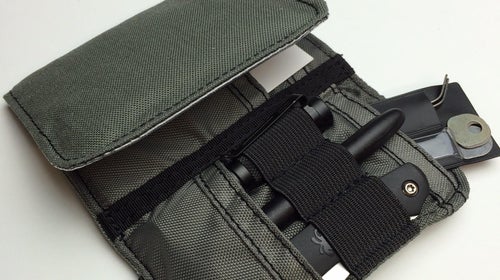The wallet is made of military-grade ballistic nylon.