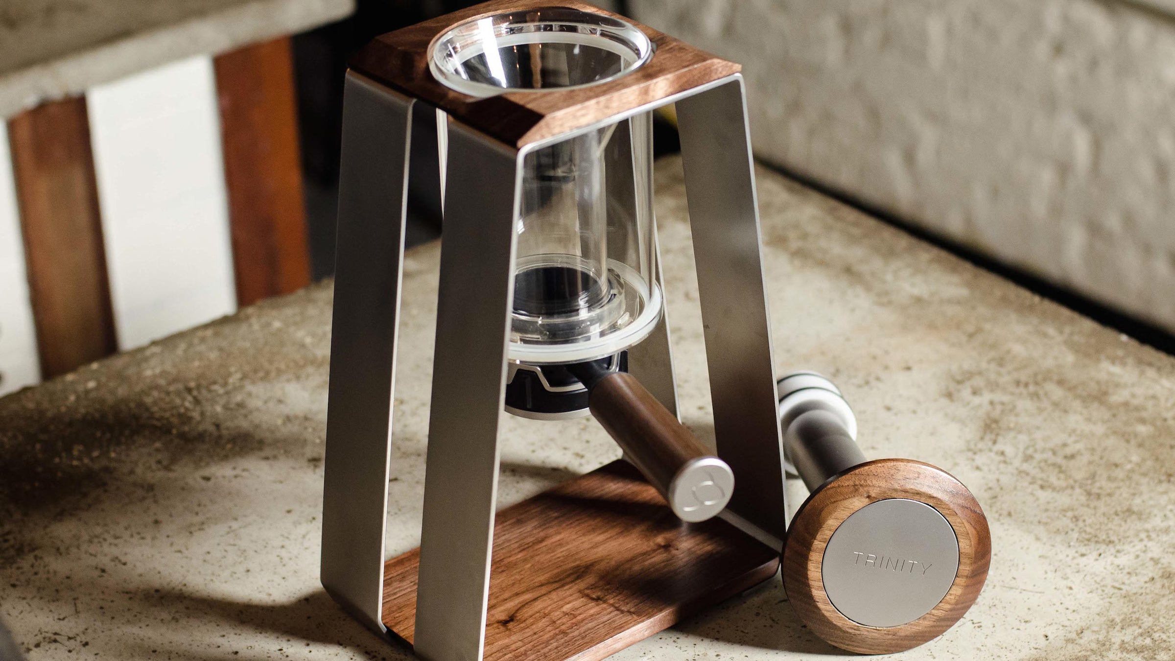 The Trinity One is equipped to make any combination of pour-over, air pressure, or cold brew coffee.