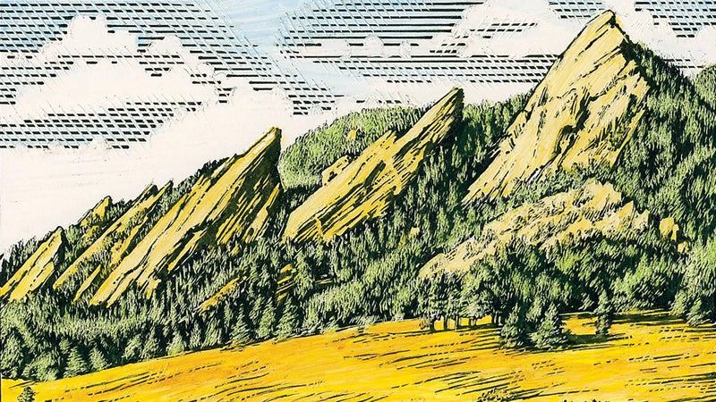 The Flatiron Mountains near Boulder, which has a growing reputation as a gear hub.