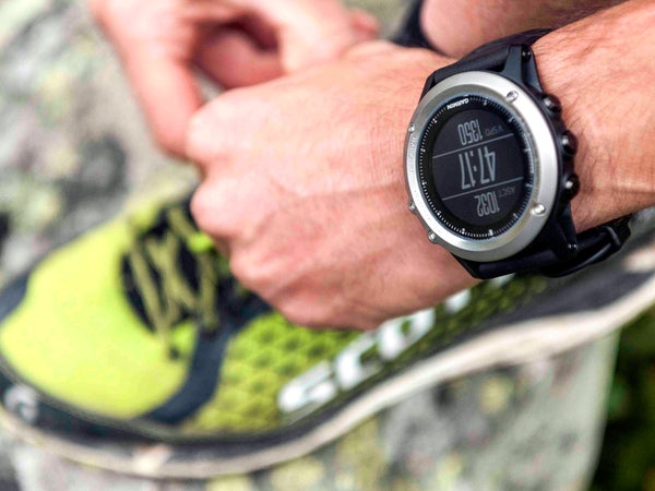 Garmin's Fenix 3 watch calculates a user's VO2 max number and other stats when paired with a heart-rate monitor.