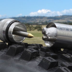 This handy device will save you when you're miles from your car and need to fix a large puncture in your tubeless bike tire. Read more.