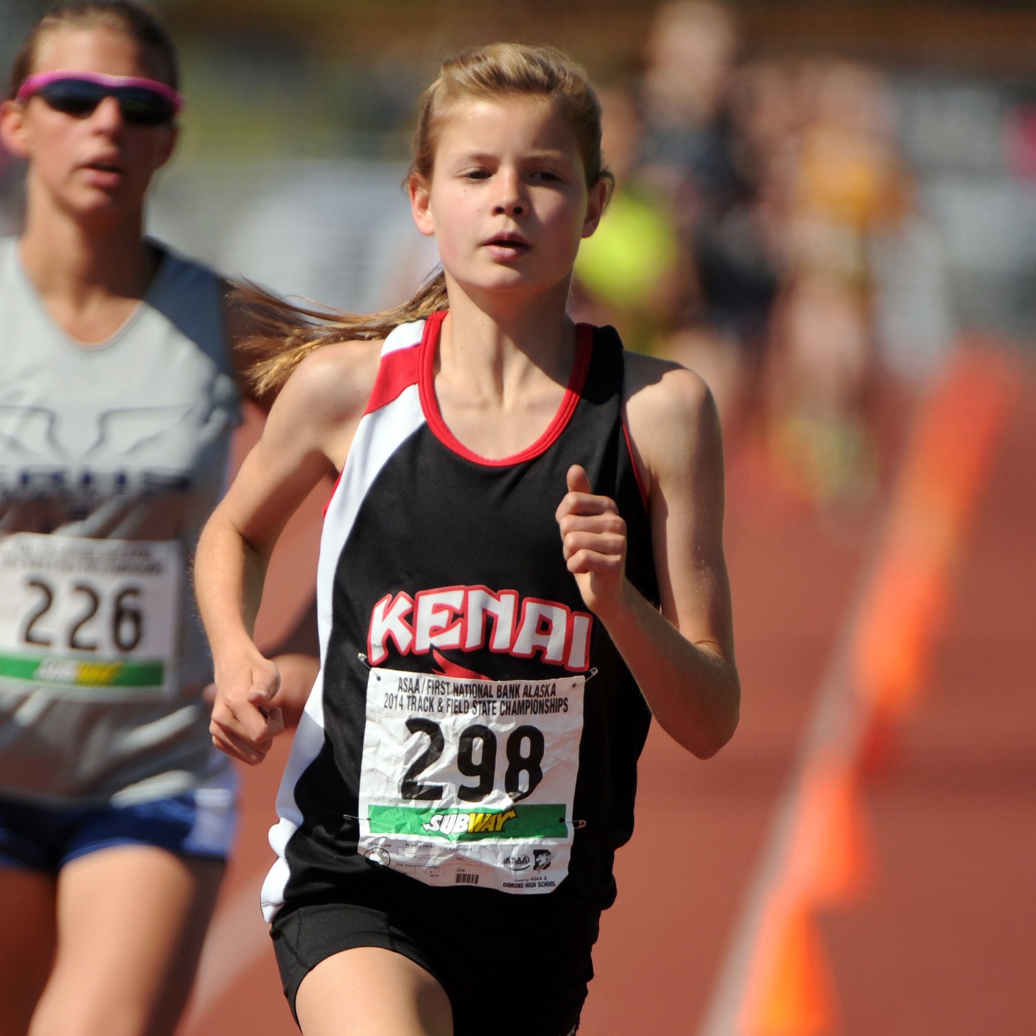 Allie Ostrander set a state record in the girls' 3,200 meters at Alaska's state track and field championships in May 2014.