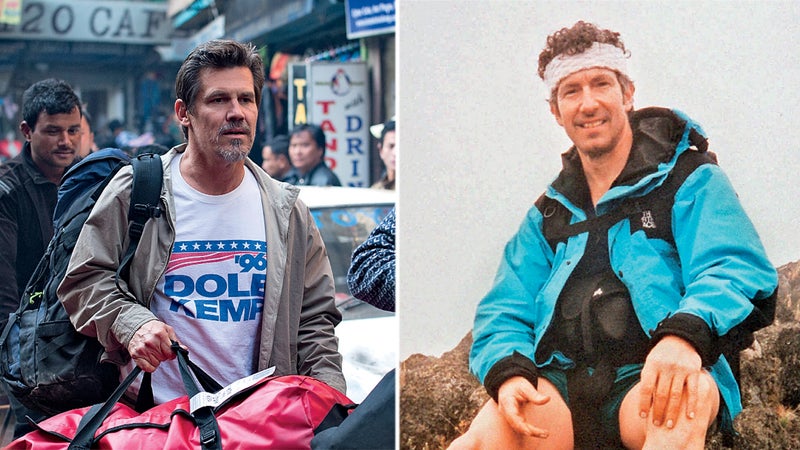Josh Brolin, left, plays client Beck Weathers, right.