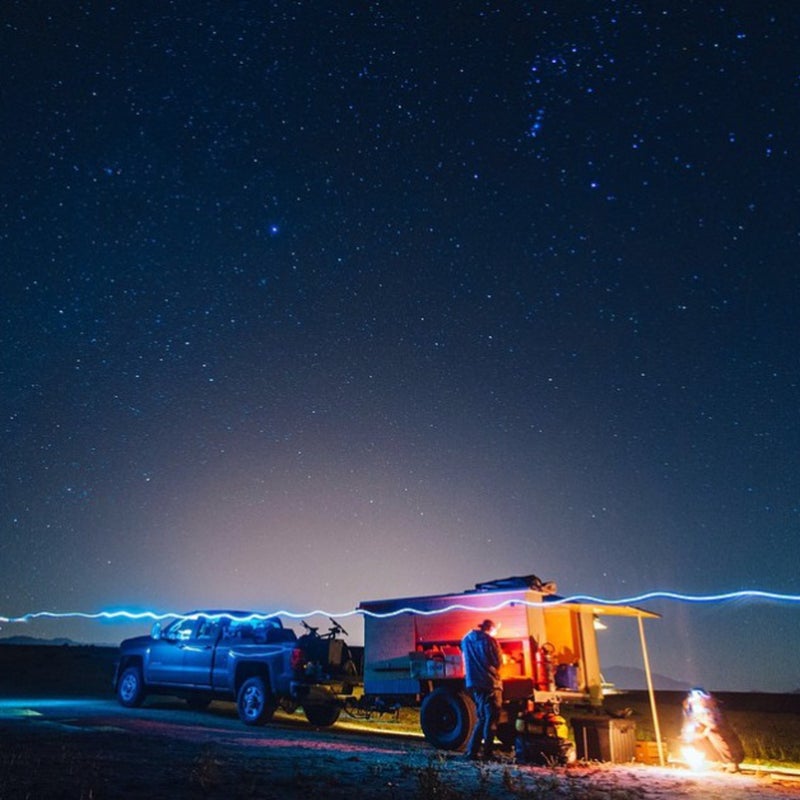 @campbycamp: A "quick-camp" is when we don't unhook. Usually it's close to town in anticipation of a re-stock of food and supplies before heading back off the grid. This was last night's quick-camp and the glow is from the small town of Lake Isabella, CA. We're heading up to the mountains for a week of shooting so we'll be out of touch for a bit. #homeiswhereyouparkit