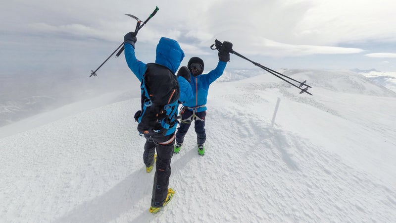 The peak of Mount Elbrus in Russia.