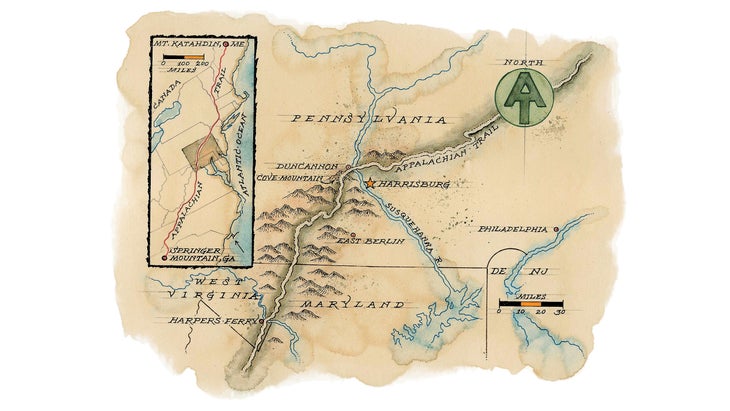 Appalachian Trail map illustration