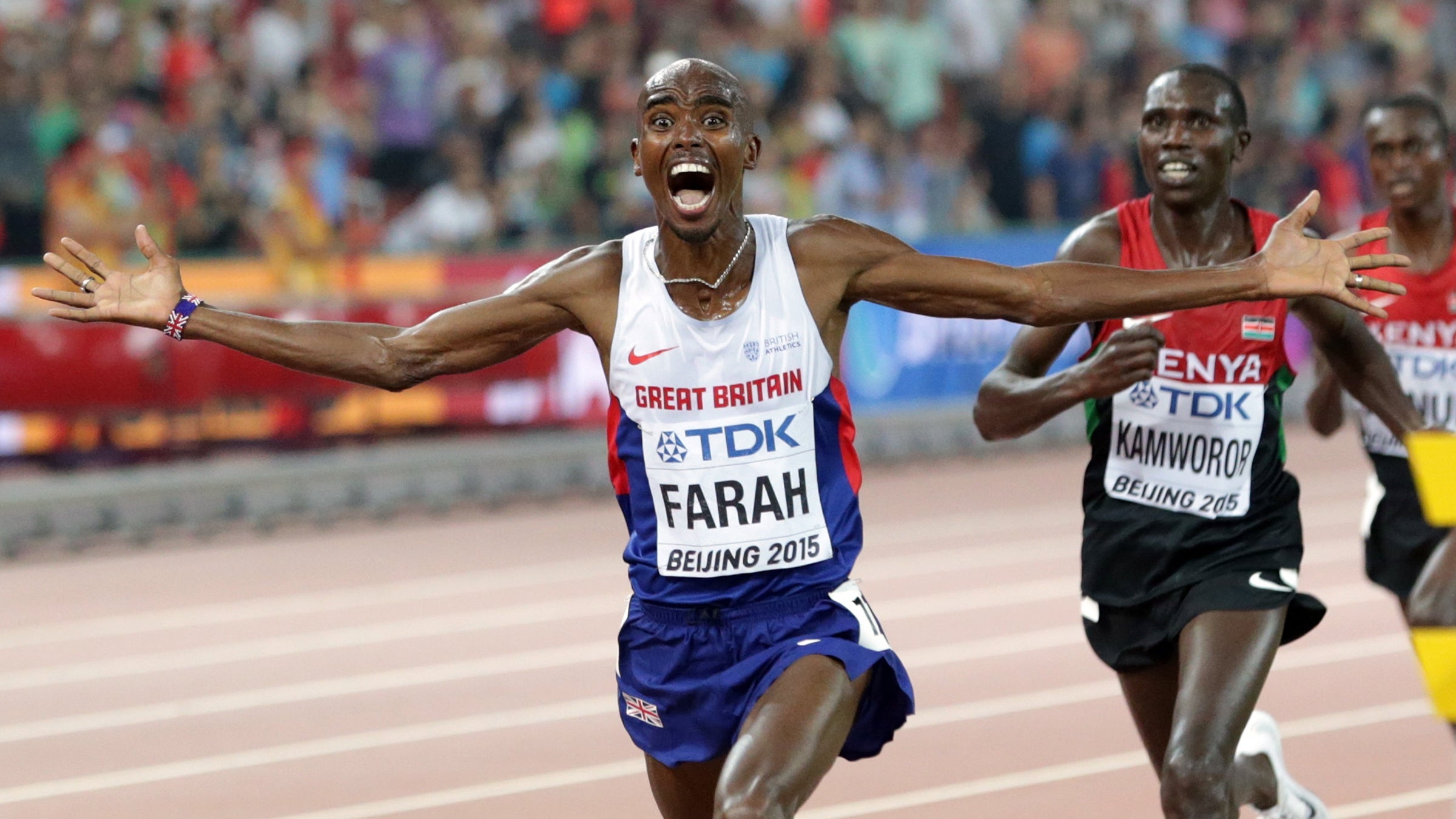 Mo Farah won the gold medal in the men's 10000m World Athletics Championships in Beijing on August 22. 