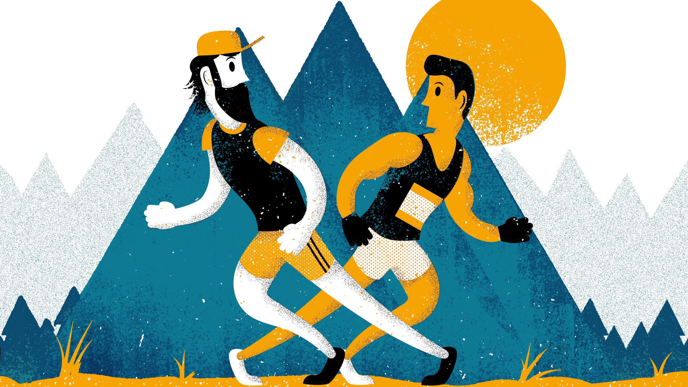 Marathoners who can't quite break elite times might find they can compete with the best in ultra distances.  Illustration by <a href="http://jamesolstein.com/" target="_blank">James Olstein</a>