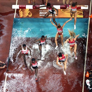 The women's 3000m steeplechase final at the World Athletics Championships at the Bird's Nest stadium in Beijing, Wednesday, Aug 26, 2015.