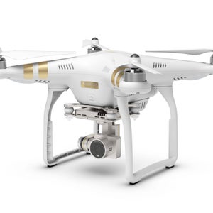 The DJI Phantom 3 Professional hovers in place if you ever let go of controls.