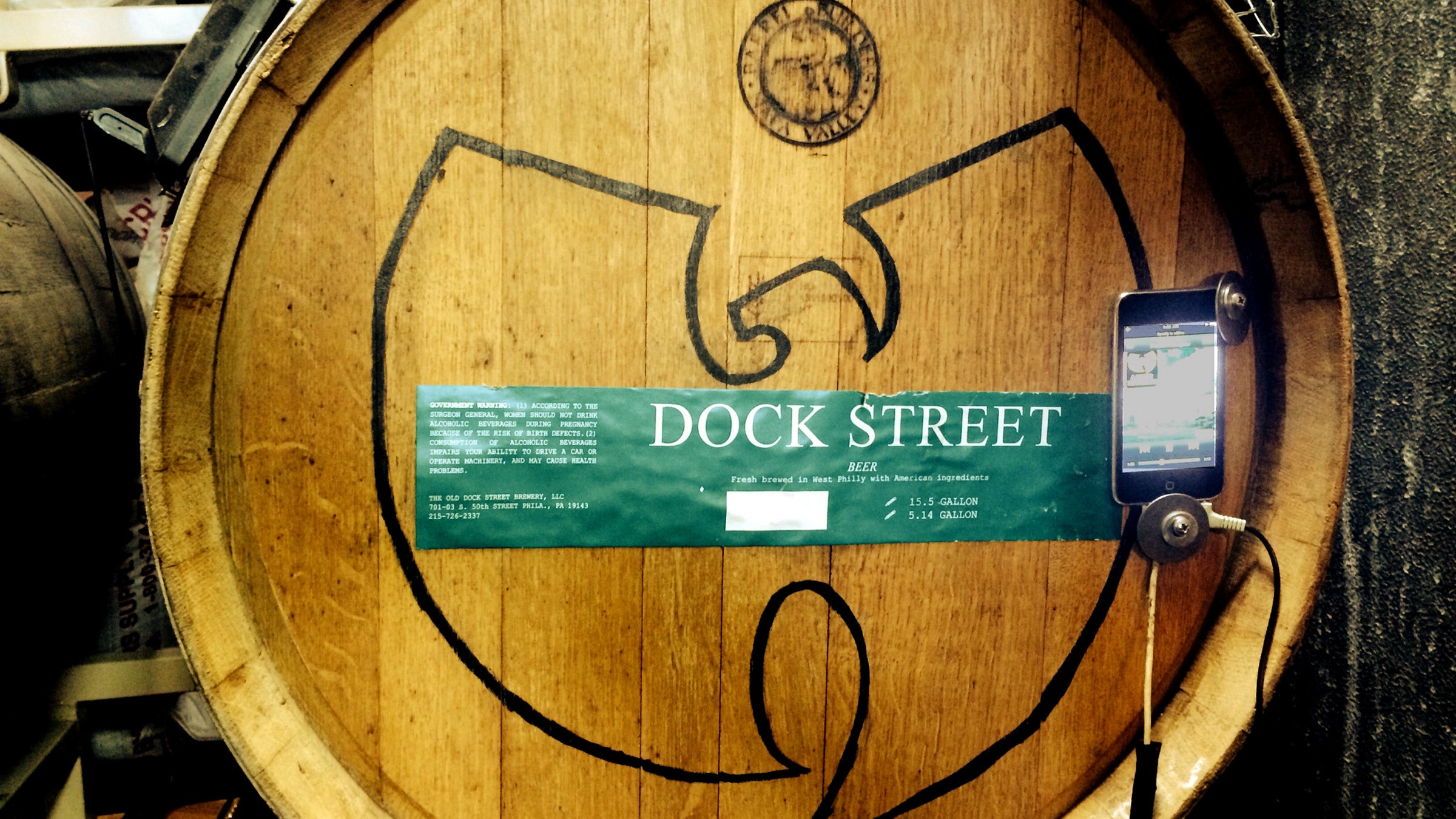 Wu-Tang Clan, hard at work enhancing Dock Street's new brew.