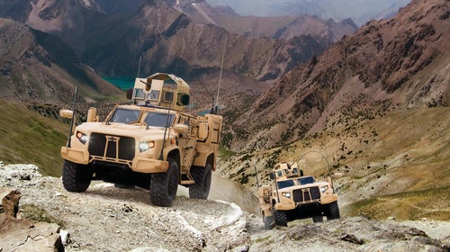Each JLTV has the ballistic protection of a small tank and can withstand under-belly blasts.