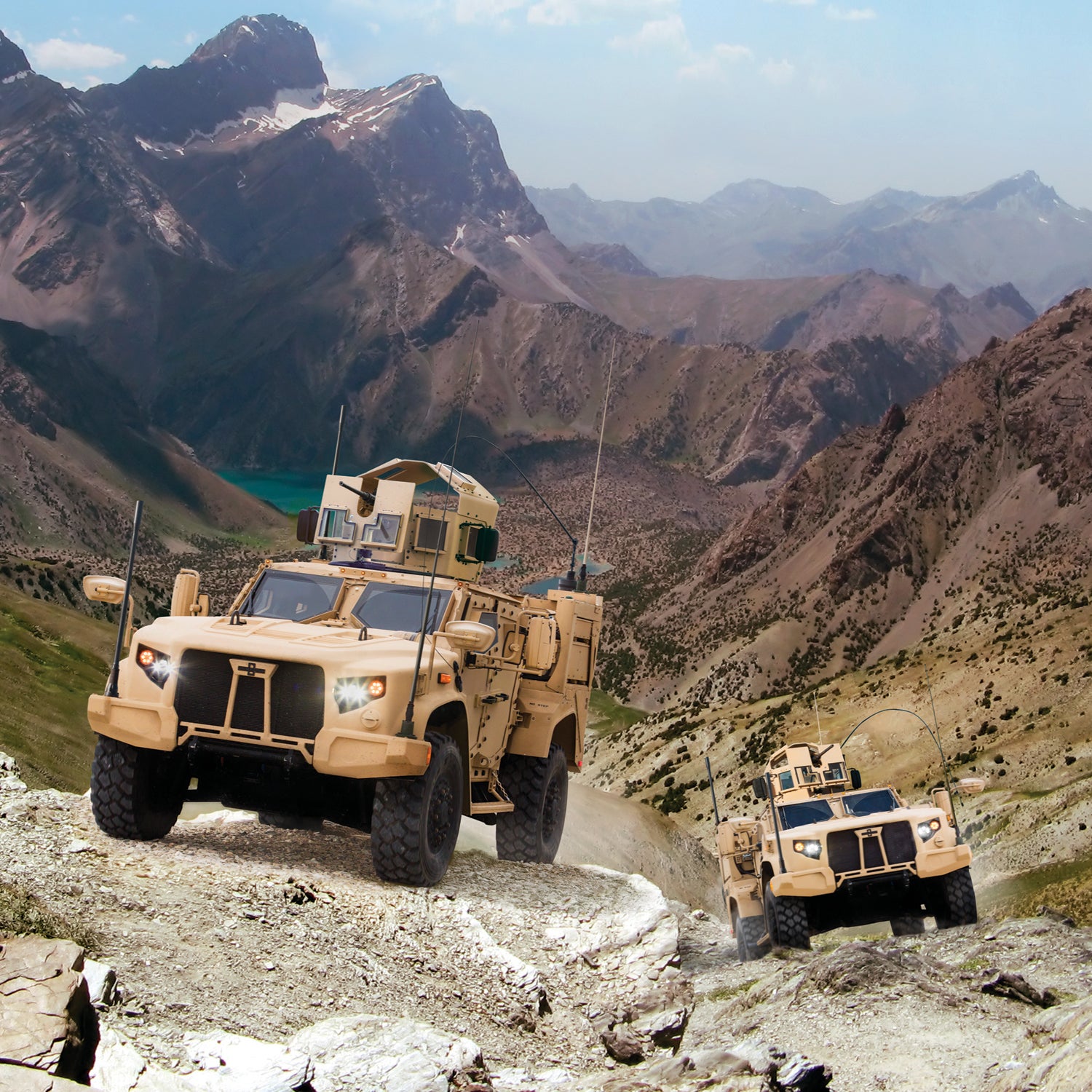 Each JLTV has the ballistic protection of a small tank and can withstand under-belly blasts.
