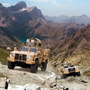 Each JLTV has the ballistic protection of a small tank and can withstand under-belly blasts.
