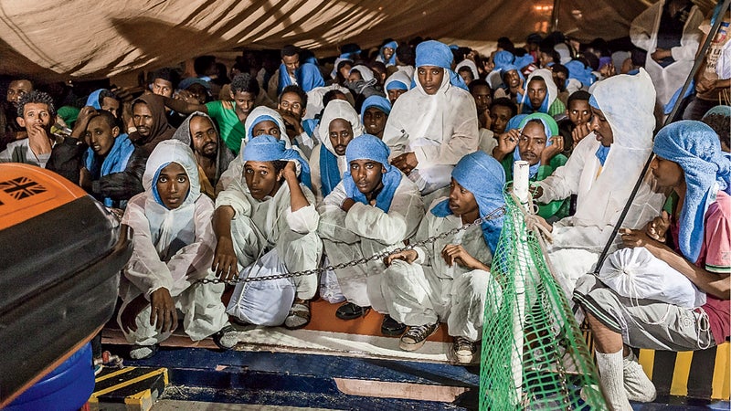 The refugees on board.