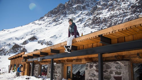 Amie Engerbretson enjoying the view from Tio Bobs. The restaurant is the only on-mountain dining option at Portillo and is superb. Try the Rogan burger if you aren’t too distracted by the views.