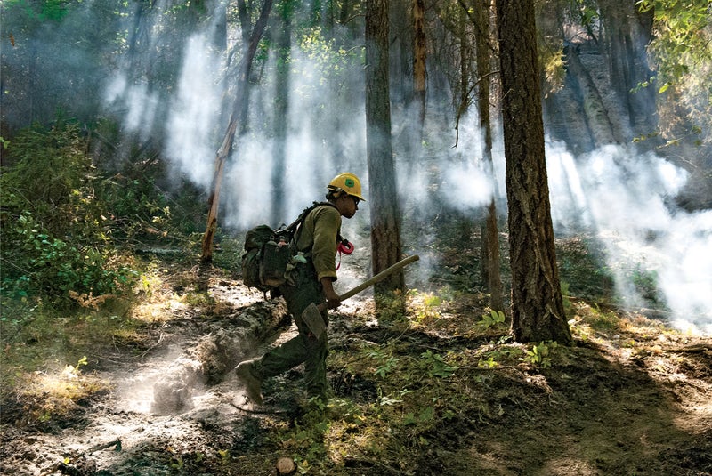 Daniel Guerrero working California's Stafford Fire.