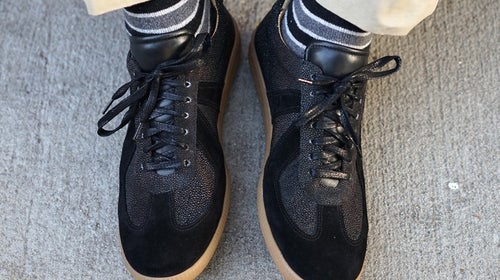 The shoes are made of real stingray leather.