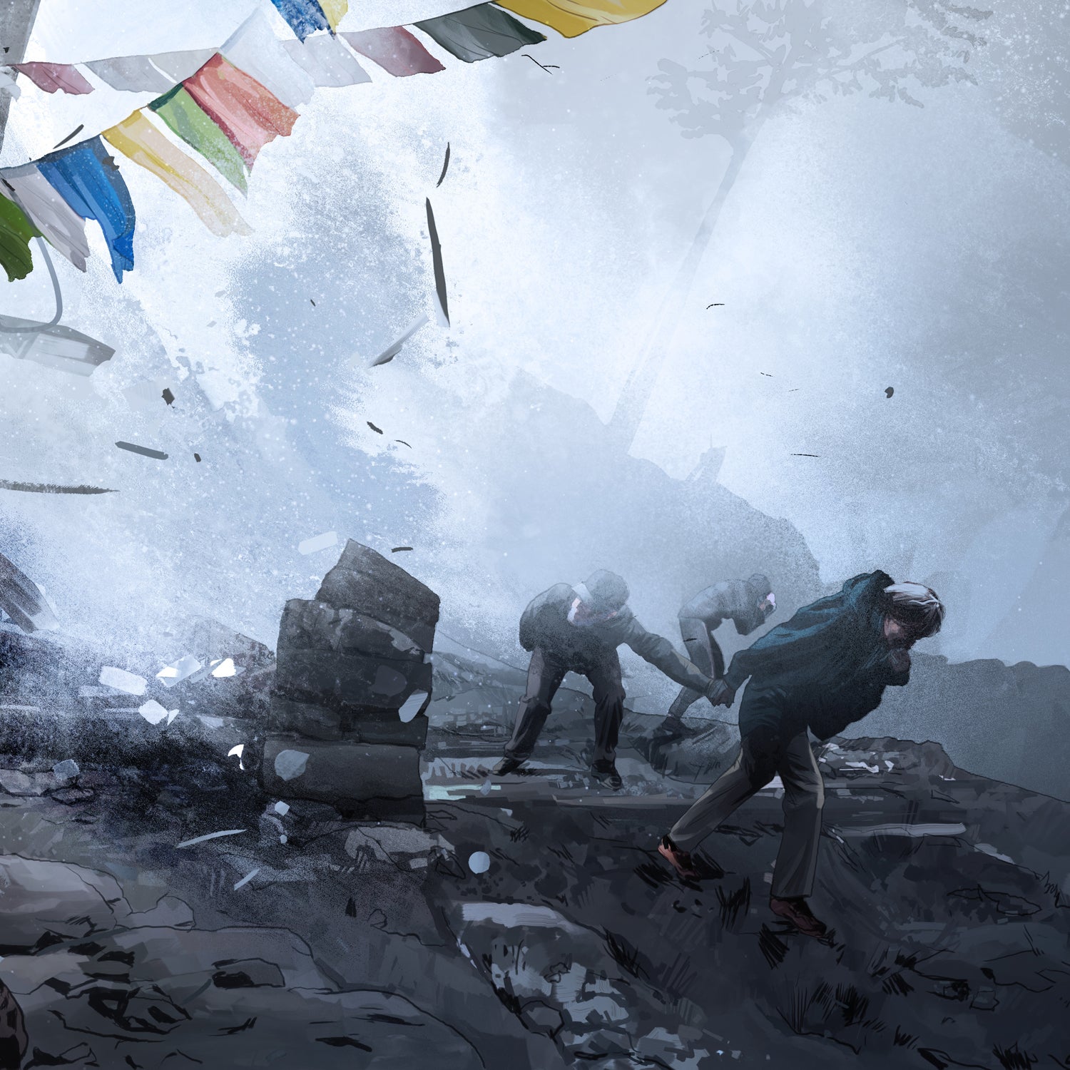 This scene is based on earthquake footage taken in Langtang Valley by American trekker Corey Ascolani.