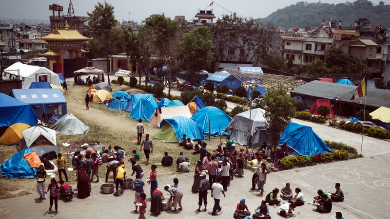 Langtang survivors congregate in a small tent city on the western edge of Kathmandu.