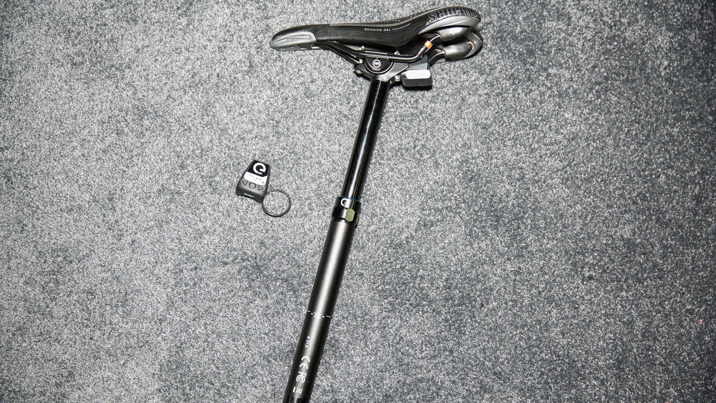 The Vyron wireless dropper seat post offers 150 millimeters of fully adjustable drop.