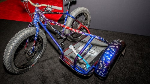 If you’re not familiar with sidehack racing, an esoteric and terrifying two-man sport, it’s worth a few YouTube minutes. And though the sport is done on both motos and bicycles, we’d venture to bet that this one, created by Specialized for rally car racer and cofounder of DC Shoes, Ken Block, is probably the only fat, electric sidehack on the planet.Read more about Specialized's Fatboy Sidehack.