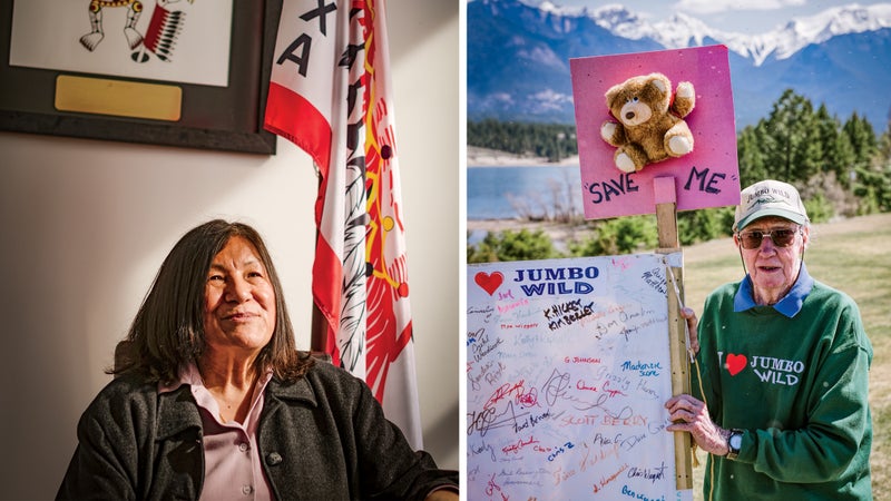 Left: Chief of the Ktunaxa, Kathryn Teneese of Cranbrook. Right: Jim Galloway of Brisco.