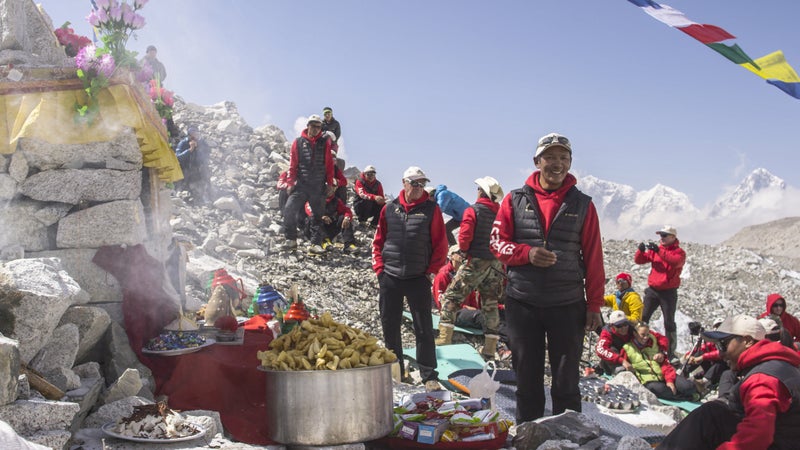 Puja at Base Camp.