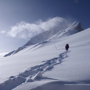 Mingma Chhring Sherpa breaking trail out of Camp 3 towards the summit of Makalu.. While deep snow and fresh avalanches turned us around at 25,000 feet.