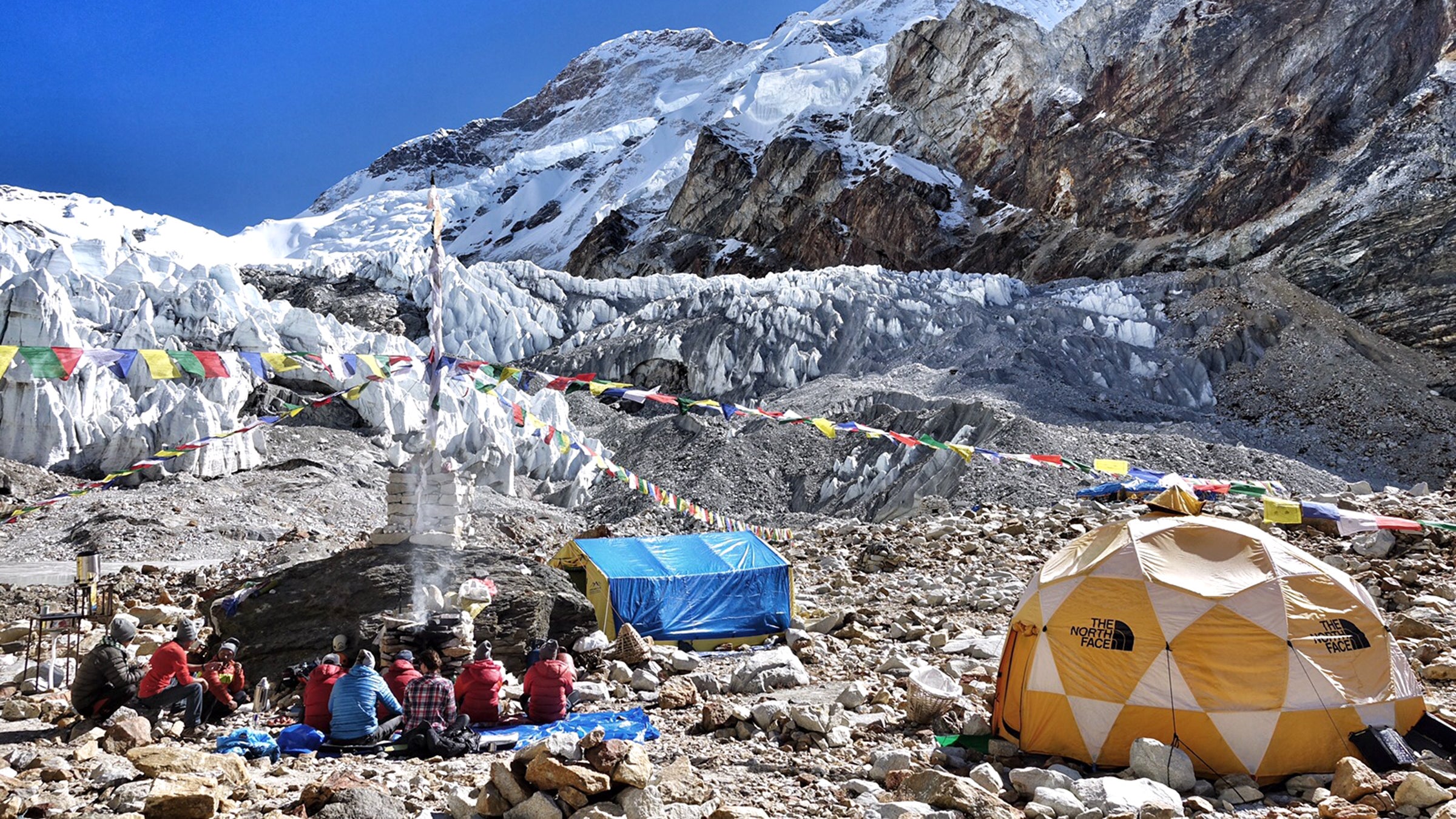 The team's advanced base camp at 18,400 feet; DesLauriers wasn't able to make it to this point. 