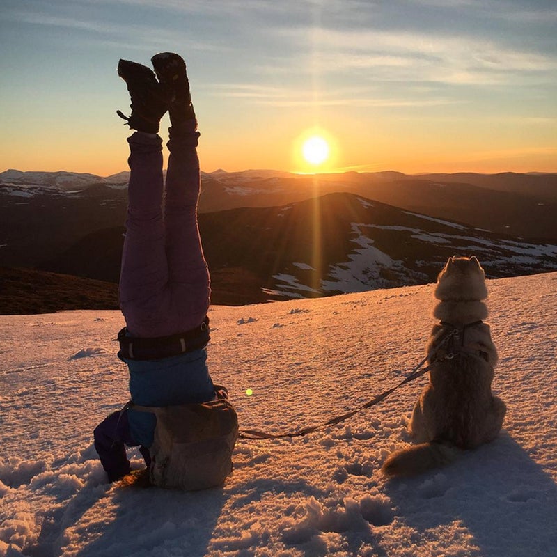 @yogalifenutrition: My #bff Akasha and me on the top of the mountain for the Midnight Sun this midsummer.