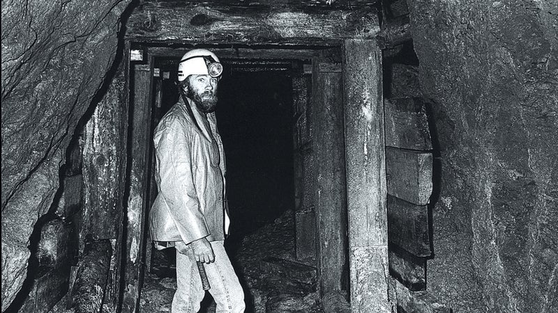 Blanning in 1982 leading a tour of Aspen's Durant Mine.