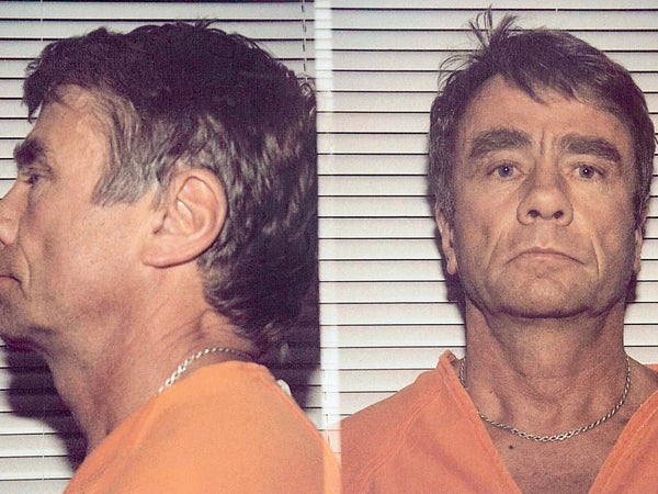 Jim Blanning in booking photos from 1998.